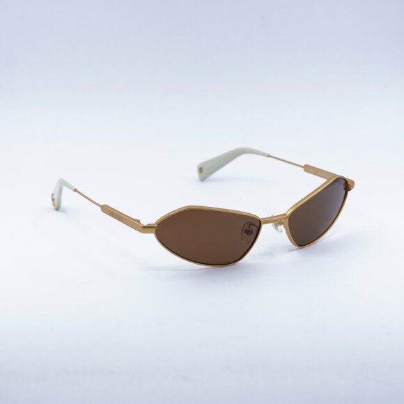 Jacquemus BAMBINO METAL JAC/68 C1 Sunglasses Gold Cat Eye Frame, Brown Lenses - Picture 1 of 13